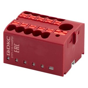 Блок распределительный DKC 1 ввод 6 мм2 10 точек подключения 2,5 мм2 зажим push-in красный