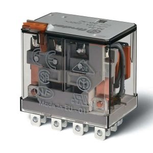 Миниатюрное силовое реле Finder 4СО 12А 230B АC, кнопка тест, механический индикатор, RTI