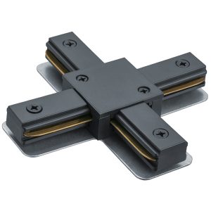 Коннектор Navigator NLT-C-1L-AS1-BL X-образный для однофазного шинопровода AS1 черный
