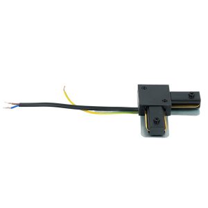 Коннектор Feron LD1021С угловой для шинопровода с проводом, черный, для CAB1007