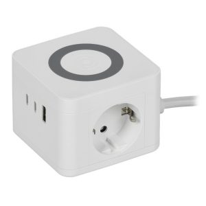 Удлинитель с беспроводной зарядкой ИЭК DOMINIC У02K 2х2P+PE 1,3м 3х1,0мм2 USB A+C Qi10Вт белый