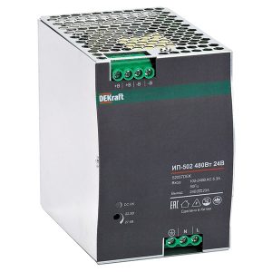 Импульсный источник питания DEKraft ИП-502 480Вт 24В 20А вход 85-264В AC