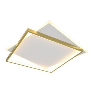 Светильник потолочный светодиодный ЭРА Модерн Lima CLL-1 82W 3000-6500K RC белый-золото с ДУ