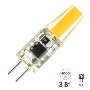 Лампа светодиодная Feron LB-423 JC 3W 4000K 230V G4 холодный свет