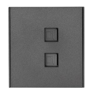 Розетка компьютерная двойная Kranz Miele Strong RJ45+RJ45 кат 6 с рамкой графит