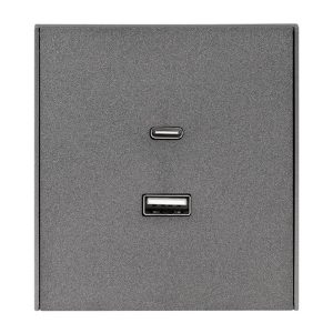 Зарядка Kranz Miele Strong USB A+С 3А с функцией быстрой зарядки с рамкой графит