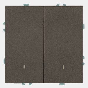 Двухклавишный выключатель с индикатором Stekker Эмили RSW10-5102-09 10A, антрацит