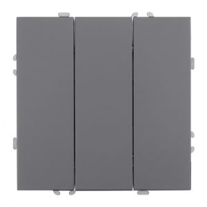 Трехклавишный выключатель Stekker Эмили RSW10-5108-10 10A, платиново-серый