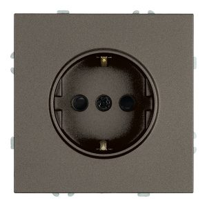 Розетка с заземлением со шторками Stekker Эмили RST16-5110-09 16A, антрацит