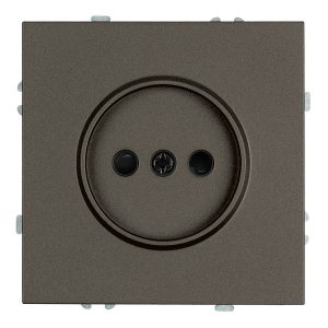 Розетка без заземления со шторками Stekker Эмили RST16-5109-09 16A, антрацит