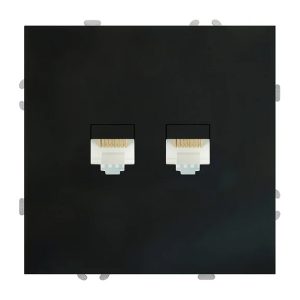Розетка двойная компьютерная Stekker Эмили RST00-5111-05 RJ45+RJ45 кат.5e, черный уголь