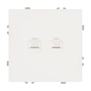 Розетка двойная компьютерная Stekker Эмили RST00-5111-01 RJ45+RJ45 кат.5e, белый фарфор