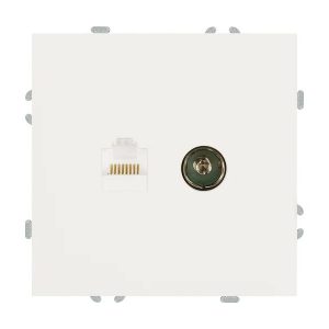 Розетка двойная TV + компьютерная Stekker Эмили RST00-5106-01 TV+RJ45 кат.5e, белый фарфор