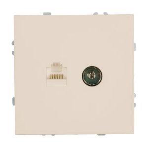 Розетка двойная TV + компьютерная Stekker Эмили RST00-5106-08 TV+RJ45 кат.5e, кашемир
