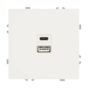 Зарядка на 2 разъема Stekker Эмили RST10-5115-01 20Вт USB тип A и C, белый фарфор