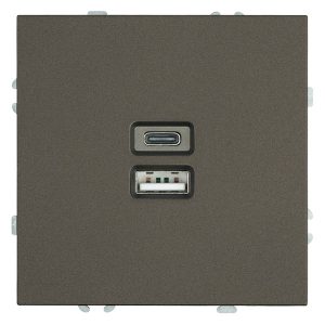 Зарядка на 2 разъема Stekker Эмили RST10-5115-09 20Вт USB тип A и C, антрацит