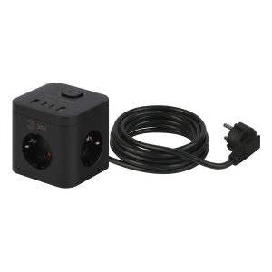 Удлинитель электрический ЭРА CUBE-3es-1,5m-4USB-B куб с заземлением/выключателем 3 розетки+4xUSB A+C