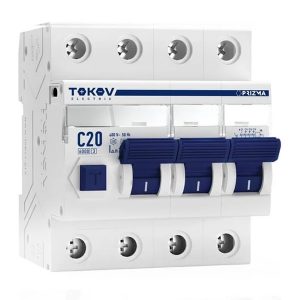 Дифференциальный автомат Tokov Electric Prizma С20А 3P+N 30мА тип AC трехфазный электронный 6кА (дифавтомат, АВДТ)