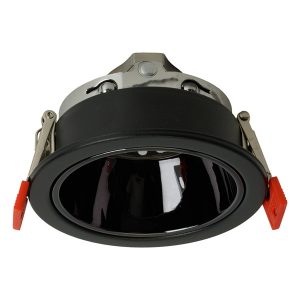 Светильник потолочный встраиваемый Feron DL3102 под лампу MR16 G5.3 черный/черный хром d80/D92x35mm
