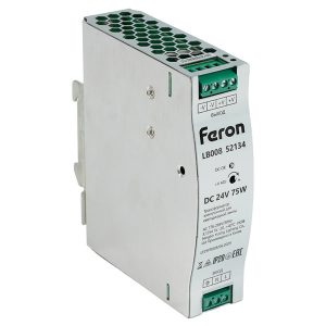 Блок питания Feron LB008 на DIN-рейку 75W 24V IP20 для светодиодной ленты 32x125.2x102mm