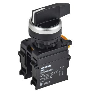 Переключатель на 3 положения ИЭК Master d22мм 2НО длинная ручка черный