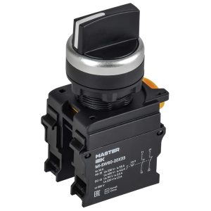 Переключатель на 3 положения возвратный ИЭК Master d22мм 2НЗ черный