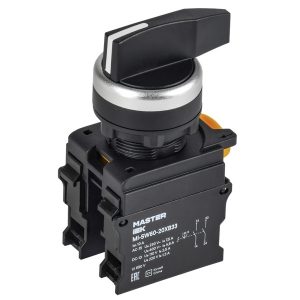 Переключатель на 3 положения возвратный ИЭК Master d22мм 2НО длинная ручка черный