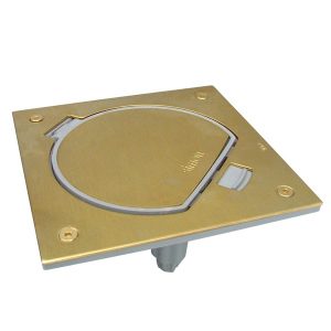 Лючок пылевлагозащищенный Simon IP66 KSE15U-23-71 с розеткой К45 2к+з и RJ45 кат.5e UTP латунь