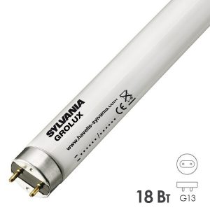 Люминесцентная линейная лампа Sylvania T8 F18W Grolux G13 для растений 590mm