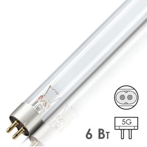 Лампа бактерицидная Philips TUV G6 T5 6W G5 L212mm специальная безозоновая