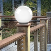 Светильник садово-парковый ЭРА НТУ 02-60-201 шар белый крепится на опору IP44 60W E27 D200mm