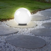 Светильник садово-парковый ЭРА НТУ 02-60-201 шар белый крепится на опору IP44 60W E27 D200mm