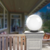 Светильник садово-парковый ЭРА НТУ 02-60-201 шар белый крепится на опору IP44 60W E27 D200mm