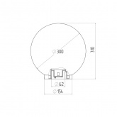 Светильник садово-парковый ЭРА НТУ 02-100-301 шар белый D300mm Е27