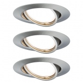 Светильник встраиваемый Paulmann комплект Base LED GU10 3x5W Матовое железо