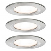 Светильник встраиваемый Paulmann комплект Nova LED IP44 3x6,5 GU10 Матовое железо