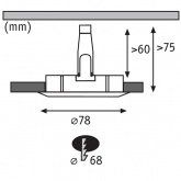 Светильник встраиваемый Paulmann Nova LED IP44 1x6,5 GU10 Матовый алюминий
