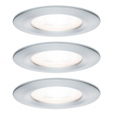 Светильник встраиваемый Paulmann комплект Nova LED IP44 3x6,5 GU10 Матовый алюминий