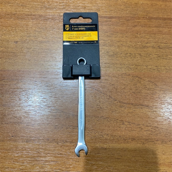 Ключ рожковый, накидной КВТ для монтажа резьбовых соединений, размером 7 мм