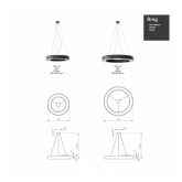 Светильник светодиодный Geometria ЭРА Ring SPO-133-B-40K-045 45W 4000K 3200Lm IP40 600x600x80 черный