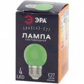 Лампа светодиодная ЭРА STD ERAGL45-E27 1W шар зеленый для белт-лайт