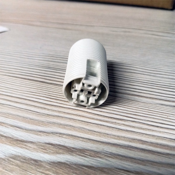 Патрон Е14 под защитный колпачёк термопласт белый с резьбой