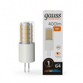 Лампа светодиодная Gauss Elementary 4W 400Lm 3000K 12V G4 керамика LED 1/10/200