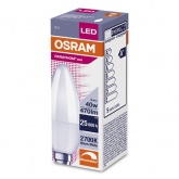 Лампа светодиодная OSRAM PARATHOM CL B FR 40 5W/827 2700К 230V DIM E14 470Lm