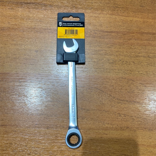 Ключ рожковый, накидной трещоточный КВТ, размером 13 мм