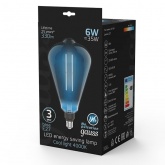 Лампа Gauss Filament ST164 6W 4000К 330lm Е27 gray straight LED