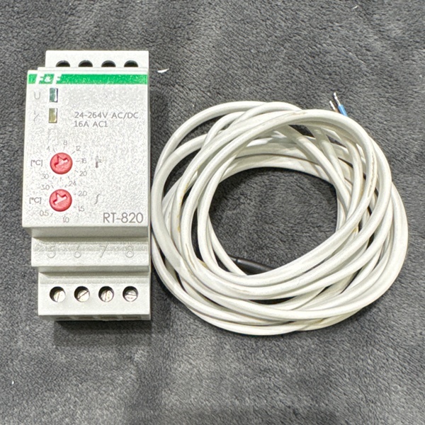 Реле контроля температуры RT-820, 50-264В АС/DC, диапазон от +4 до +30°, 16A