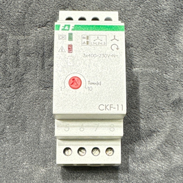 Реле контроля фаз для сетей с изолированной нейтралью CKF-11, 3х400В, контроль чередования фаз, задержка отключения 1-10с, асимметрия 80В