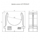Крепеж-клипса атмосферостойкая быстрый монтаж в п/э d25 [упак.100шт] серая Промрукав