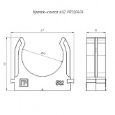 Крепеж-клипса атмосферостойкая быстрый монтаж в п/э d32 [упак.100шт] серая Промрукав